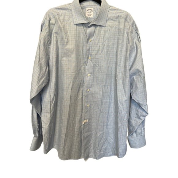 Brooks Brothers 1818 Mens Dress Shirt 18 - 36 Blue Egyptian Cotton Long Sleeve - Picture 7 of 13